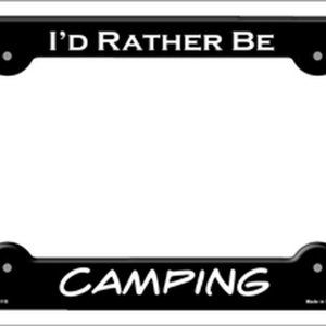 Rather Be Camping Outdoor Hiker Novelty Metal License Plate Frame Car Truck Gift